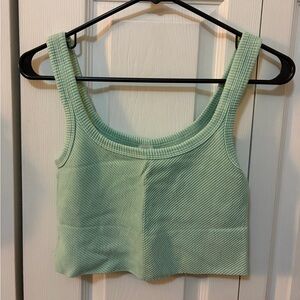 Nikibiki Light Green Ribbed Crop Top